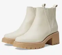 Dolce Vita Harte H20 Boots Booties With Heel Cream Ivory Size 9.5
