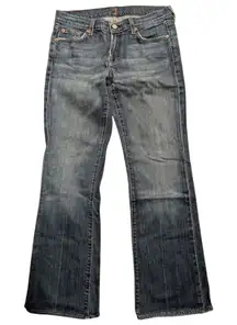 7 For All Mankind Womens 28 Bootcut Jeans Designer Denim Dark Faded Wash USA