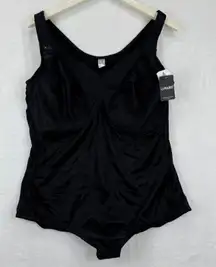Lunaire Instant Shaping Black Full Body Slimming Control Bodysuit Tank 44D