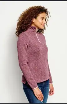 ORVIS Maroon Quarter-Zip Pullover Sweaterknit Size Large Fleece