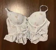 light blue floral top