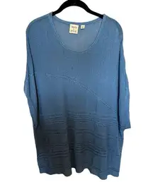 Truth + Style blue Pullover Knit Open Weave
Drop Shoulder Top size 1x