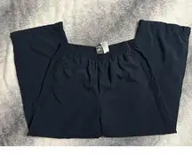 Nike Y2K Women Nylon Lined Track Straight Leg Sweatpants Navy Blue Large 12 - 14