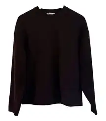 Zara crewneck black texture oversized sweater small