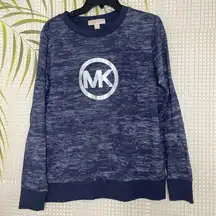 Michael Kors Logo Charm Cotton Navy blue sweatshirt