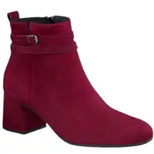 New w Defect Paul Green Sydney Block Heeled Bootie in Bordo Suede Sz US‎ 6 $499