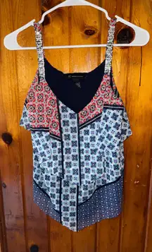 INC International‎ Concepts Sleeveless Blouse Tile Print Casual Top S