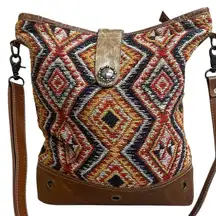 Myra Bag-Beautifully Handcrafted Leather Hide & Canvas Bags “Orange Embers” boho