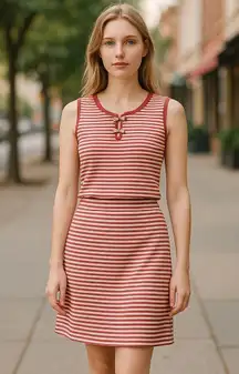 Salvatore Ferragamo Women’s 2 PC Preppy Nautical Striped Skirt Set L-XL