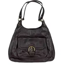 Coach Campbell Shoulder Bag Hobo Carryall Dark Brown Leather