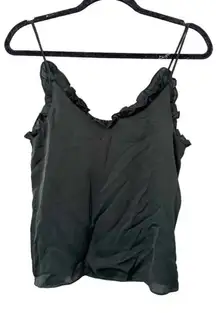 WAVERLY‎ GREY Jenna Ruffled Tank in Dark Green NWT Sz S