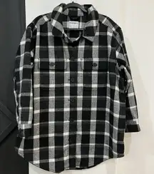 NWOT Women’s Old Navy Plaid Soft Brushed Utility Shacket Size XL Pockets Wool