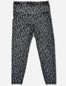 Leopard print activewear crop leggings go-dry 