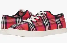 Kate Spade lightweight Gingham Vale Causal Pink/Red Plaid Canvas Sneakers NWT