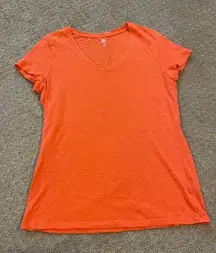 Tommy Hilfiger Orange V-Neck Short Sleeve Top XL