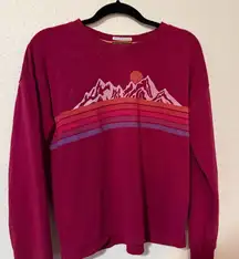 P.J. Salvage Burgundy Sweatshirt with Striped Collar