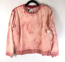 Vigoss Womens Sweatshirt Cropped Pullover Tie Dye Pink Size M