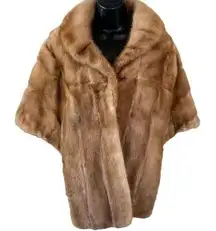 Vintage Real Fur Mink Stole Cape