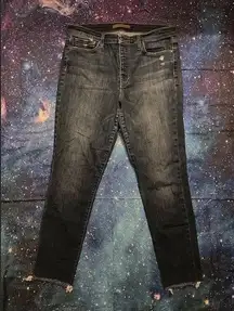 Joe's Jeans High Rise Skinny Ankle La Brea Raw Hem Button Fly Jeans