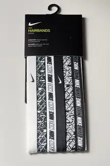Nike  Six Pack Stretchy Athletic Sporty Black and White Headbands Set   NWT