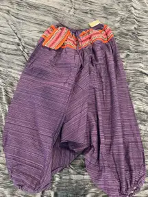 Purple Harem Pants with Orange Accents One size fits S-L By Kathmandu 