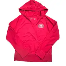 Antigua Womens San Francisco 49ers Hoodie Medium Red NFL Pullover V Neck