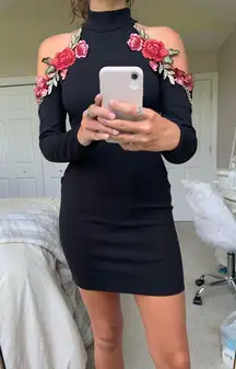 Floral Black Dress