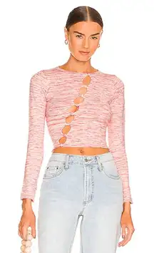 Revolve Superdown Cutout Longsleeve Pink Top Going Out Bar Top Size Small