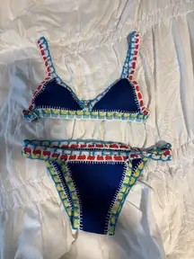 Blue Bikini Top and Bottoms