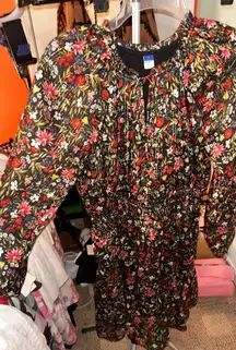 Old Navy Black Floral Dress Size L EUC