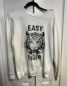 White Easy Tiger Graphic Sweatshirt