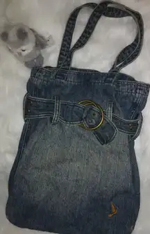 Arizona Jean Denim Boho Bucket Bag Sz M