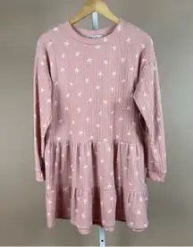 NEW Velvet Torch Medium Dress Blush Pink Mini Long Sleeve Boho Brushed Floral