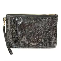 Victorias Secret Clear Jelly Black Lace Large Wristlet Bag Pouch