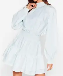 Nwt nastygal‎ frill i Found you mini dress high neck mint green women’s size 6