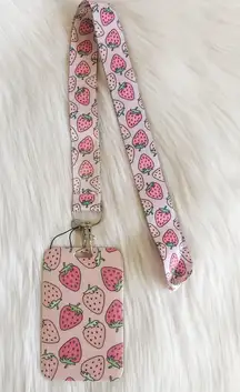 Strawberry lanyard with Id/ card holder
