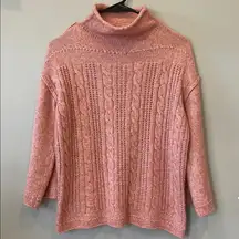 Women's Pink Cable Knit Sweater small