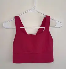 Athleta Sports Bra Womens Small Pink Warrior Longline Twist Scoop Neck Active