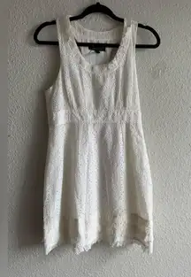 BCBGMaxAzria White Eyelet Midi Dress Size 6