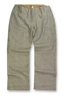 EUC J. Crew Plaid Wool Blend Crop Trousers Women's 8 Brown Tan Blue Business