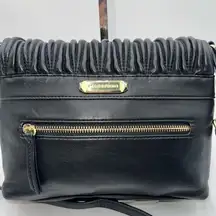 Max Studio Faux Leather Fold Over Pleated Flap crossbody Bag