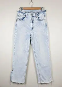 GAP High Rise ‘90s Loose Straight Jeans Light Indigo Destroy Wash
