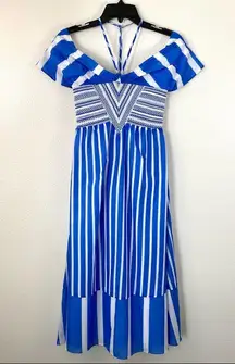 Tanya Taylor Cotton Colorblock Stripe Celina Dress 0