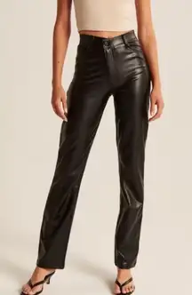 Abercrombie Cross Cross Vegan Leather 90s Straight Pants 