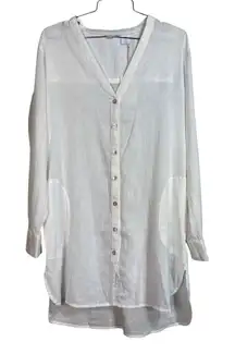 🆕 Sigrid Olsen White Linen Button Up Shirt