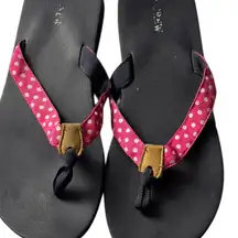 J.Crew Pink Polka Dot Flip Flops Sz 7