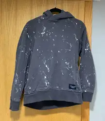 Abercrombie & Fitch Gray and White Paint Splatter Hoodie - Size XS