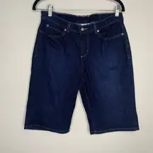 Duluth Trading Co Dark Denim Bermuda Shorts Sz 8