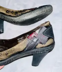 ATRAI Patchwork Leather Heels sz 8