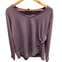 Simply Vera Vera Wang purple long sleeved Top with side ruching detail XL